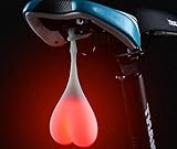 KOSxBO Rotes Blinklicht, Dauerlicht - LED Licht Wasserdicht Warnblinklicht aus Silikon in Hoden, Eier, Sack Design - Ideal für Rucksäcke oder als lustiges Gadget in ROT